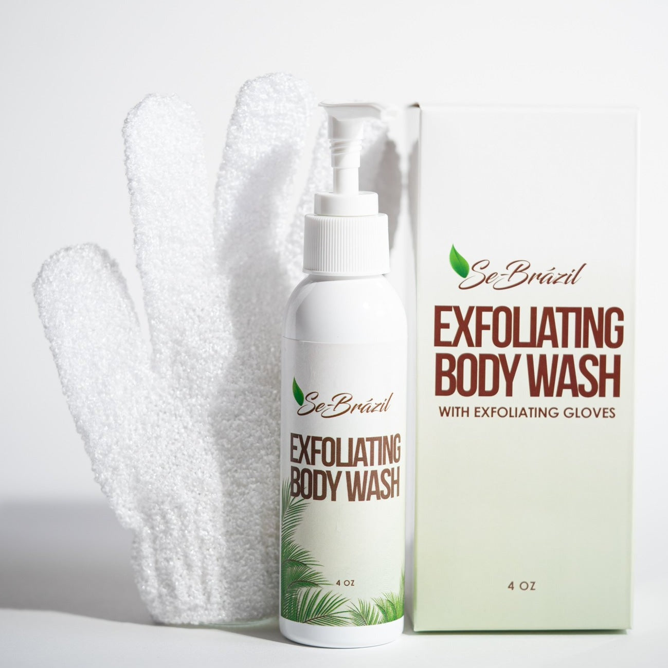 Se-Brazil Exfoliating Body Wash 4oz with Exfoliating Gloves